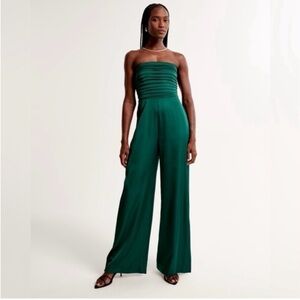Abercrombie & Fitch Green Strapless Jumpsuit